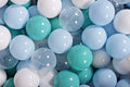 Lot Bleu Lagon de 200 balles bleues, turquoise, transparentes et blanches pour piscine à balles