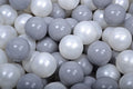 Lot Perle Grise de 200 balles grises et blanc nacré pour piscine à balles