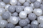 Lot Perle Grise de 200 balles grises et blanc nacré pour piscine à balles