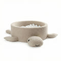 Piscine à balles tortue beige en bouclette Sélia pour enfant, sans balles