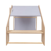 MeowBaby® White Wooden House for Kids - Blue Roof