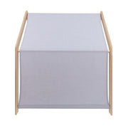 MeowBaby® White Wooden House for Kids - Blue Roof
